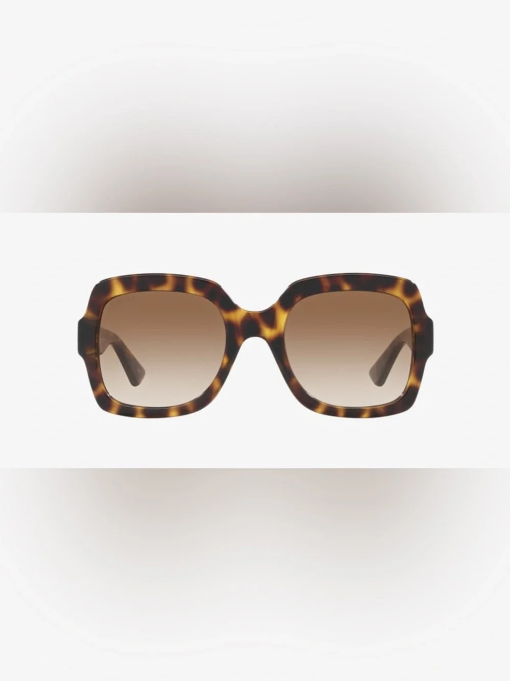 Gucci Tortoiseshell Square Sunglasses with Brown Gradient Lenses
